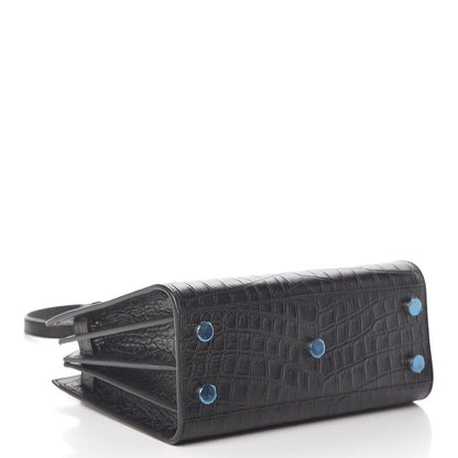 Saint Laurent Calfskin Crocodile Embossed Nano Sac De Jour Black 4 of 10