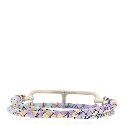 Hermes Silk Printed Astrologie Nouvelle Roulis Double Tour Bracelet T2 Lilas 3 of 5