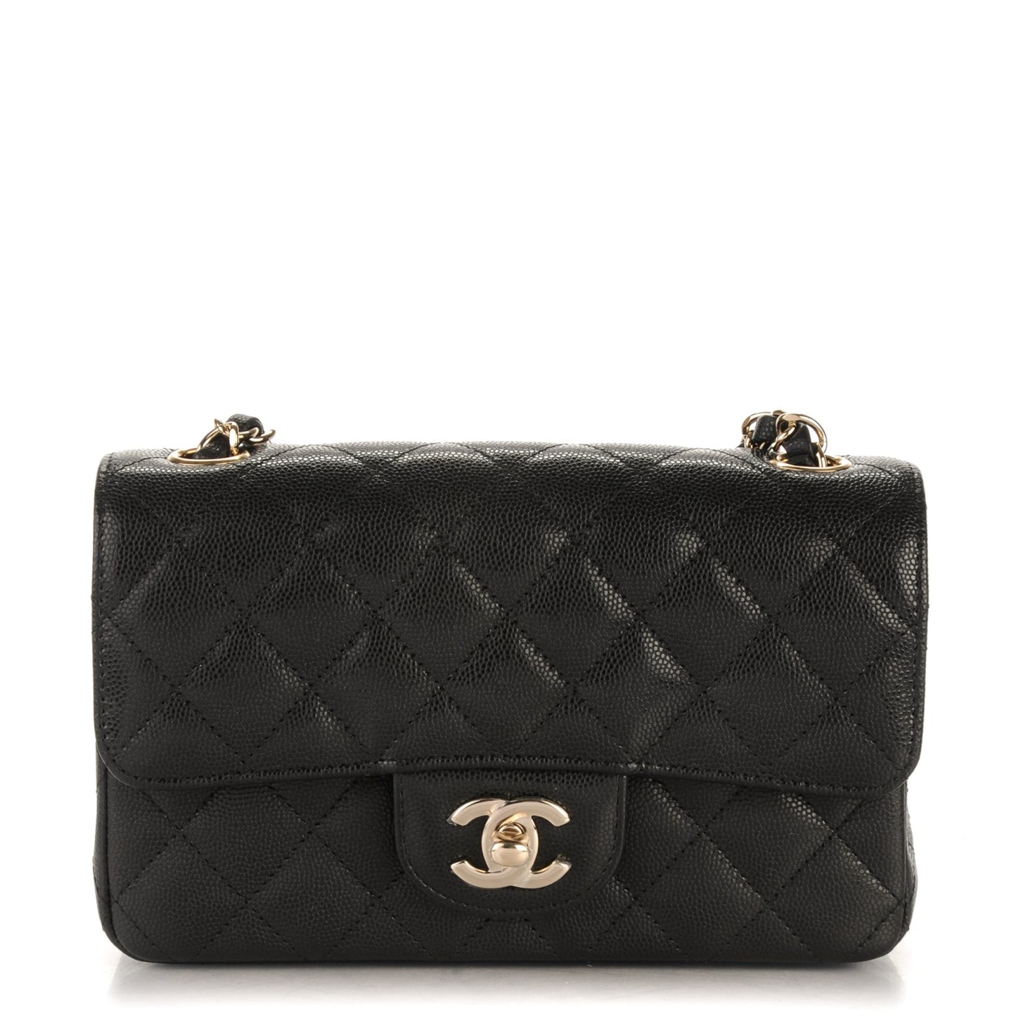 Caviar Quilted Mini Rectangular Flap Black