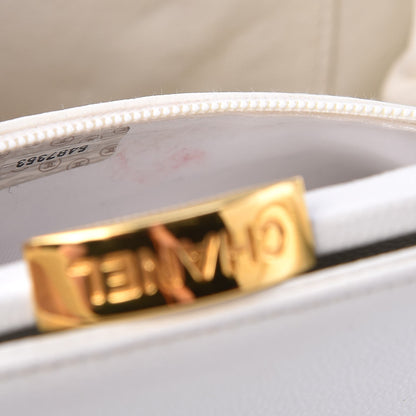 Chanel Caviar CC Frame Top Handle Bag White 9 of 13