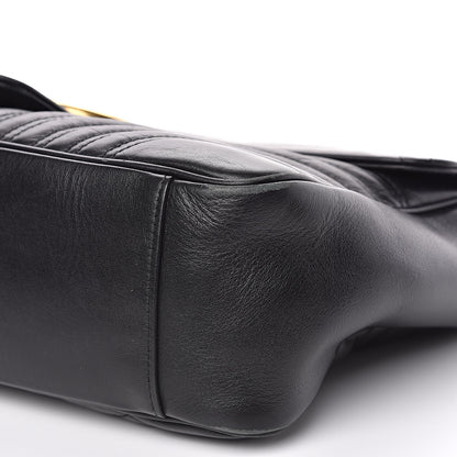 Gucci Calfskin Matelasse Large GG Marmont Shoulder Bag Black 9 of 17