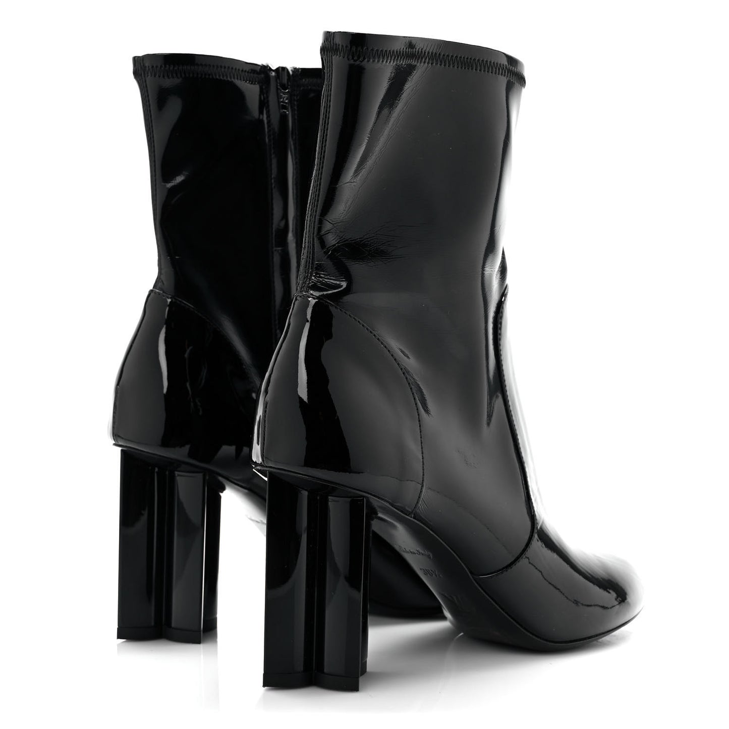Patent Silhouette Ankle Boots 38.5 Black
