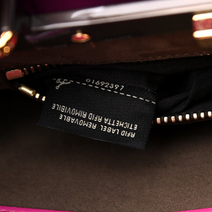 Fendi Vitello Seta Medium Peekaboo Iconic Satchel Magenta 9 of 16