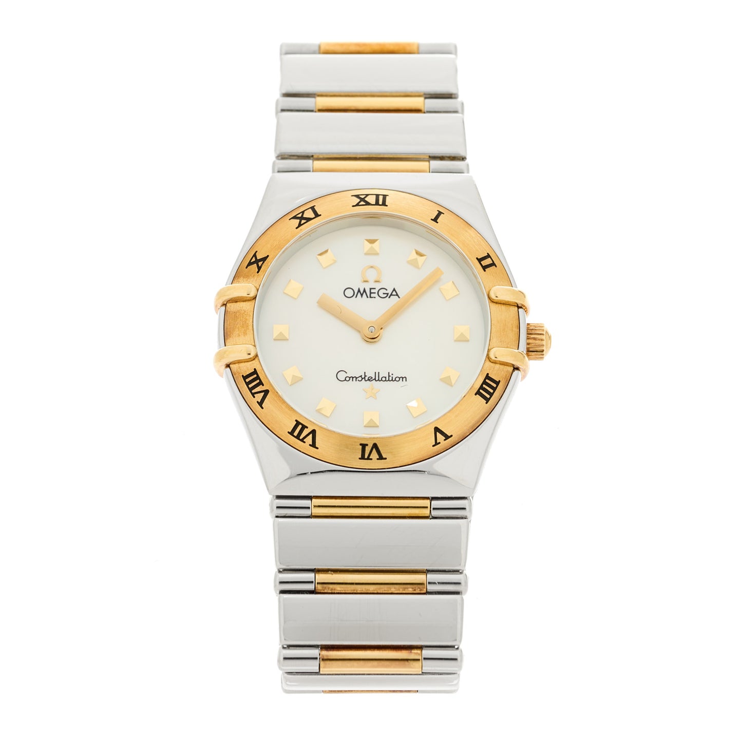 Stainless Steel 18K Yellow Gold Mother of Pearl 25mm Constellation My Choice Quartz Watch 1371.71.00