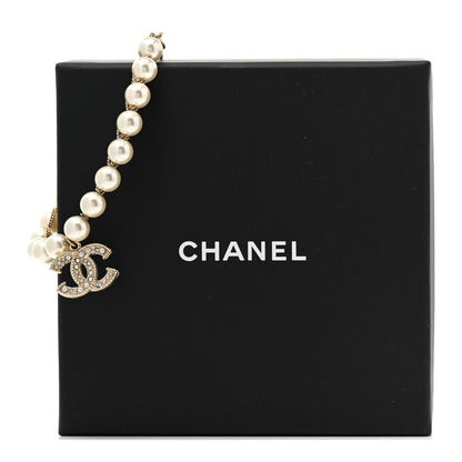 Chanel Pearl Crystal CC Bracelet Gold 6 of 6