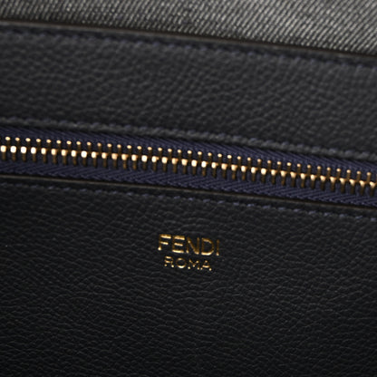 Fendi Chenille Vitello Santa Barbara FF Large Roll Reversible Shopping Tote Grigio Notte Flamingo 6 of 9