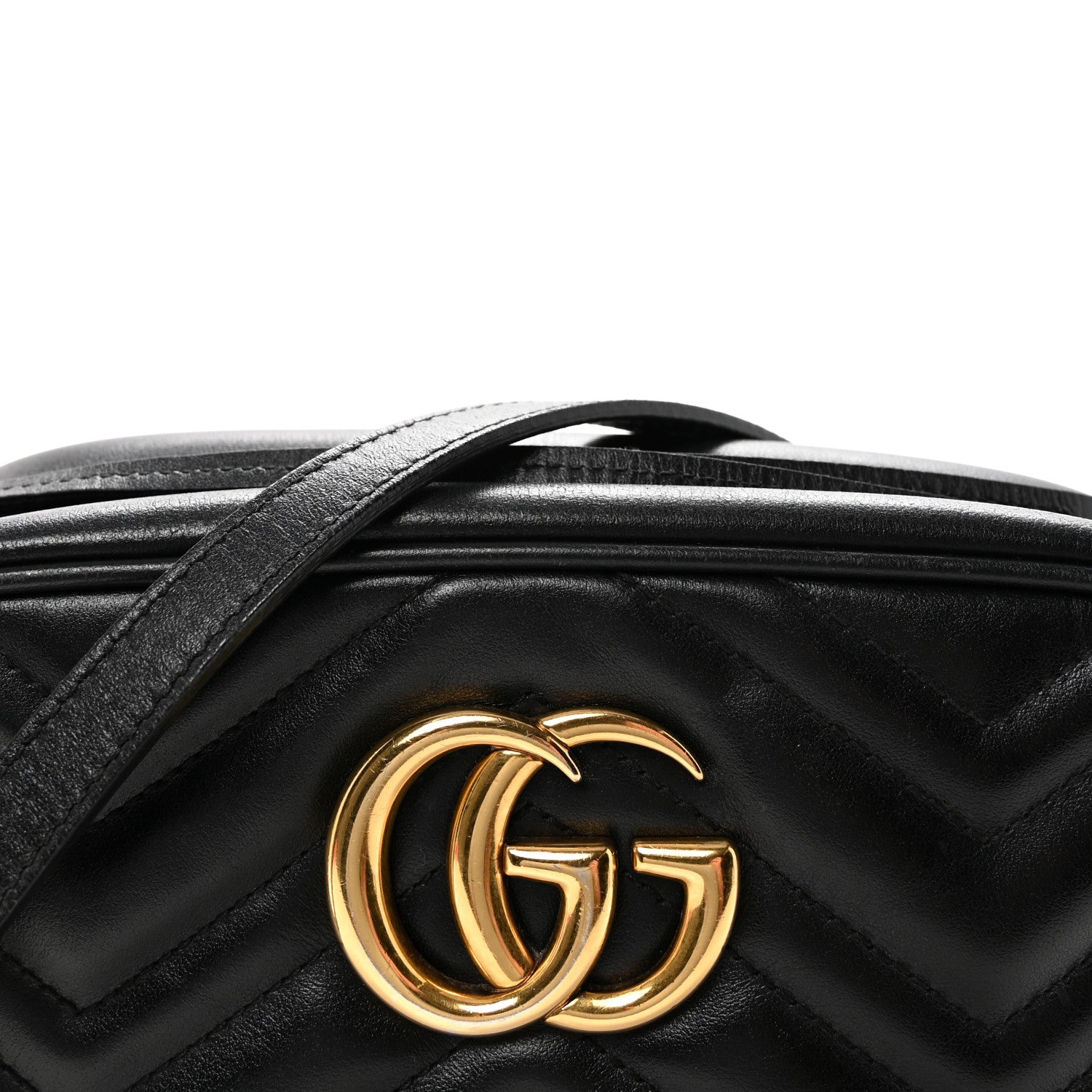 Gucci Calfskin Matelasse Small GG Marmont Chain Shoulder Bag Black 8 of 11