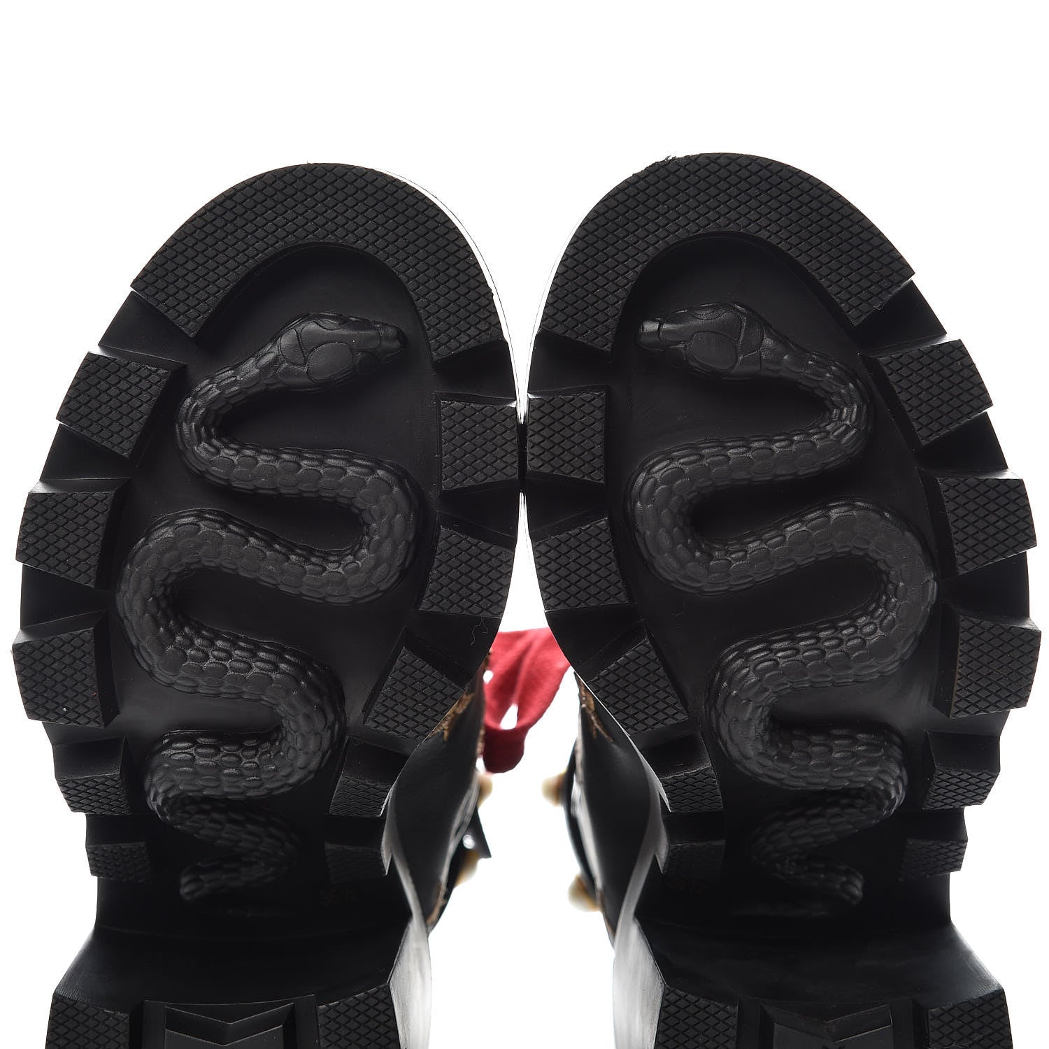 Gucci Calfskin Embroidered Lace Up Combat Ankle Boots 36.5 Black 8 of 8