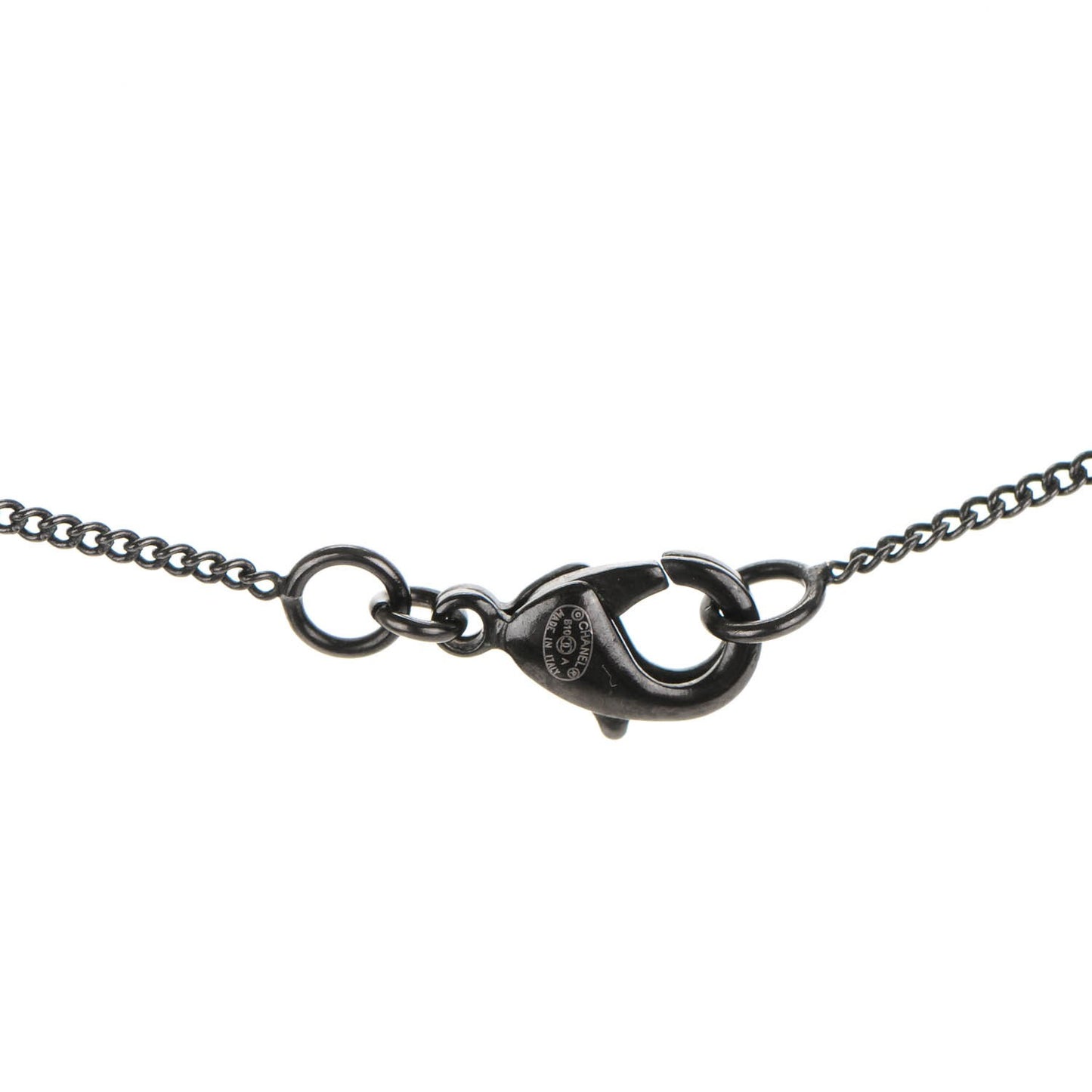 Ruthenium Baguette Crystal CC Necklace Black