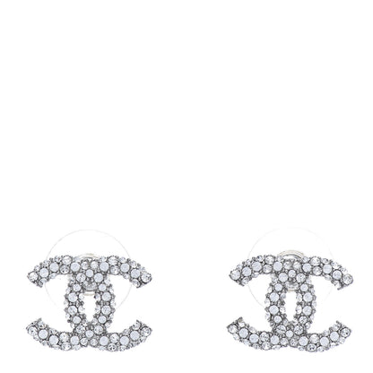Chanel Crystal CC Earrings Silver 1 of 5