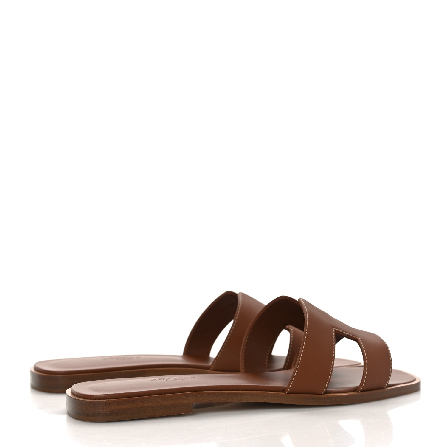 Hermes Box Calfskin Oran Sandals 37.5 Gold 4 of 8