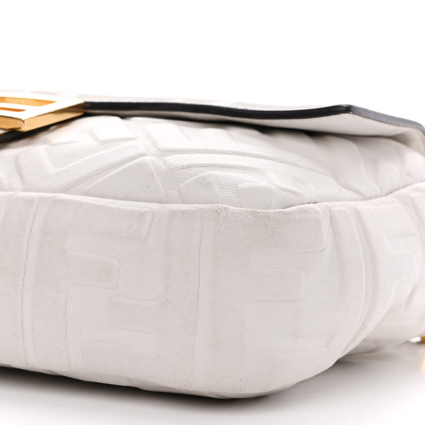 Nappa FF 1974 Embossed Baguette White