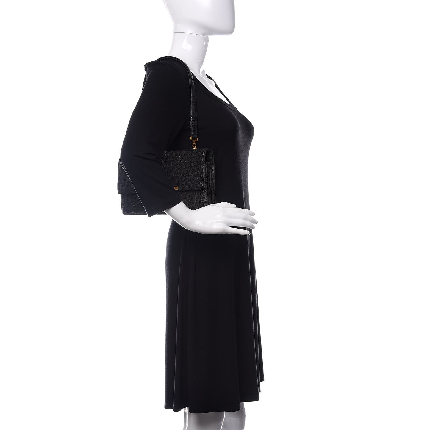Ostrich Palonnier Bag Black