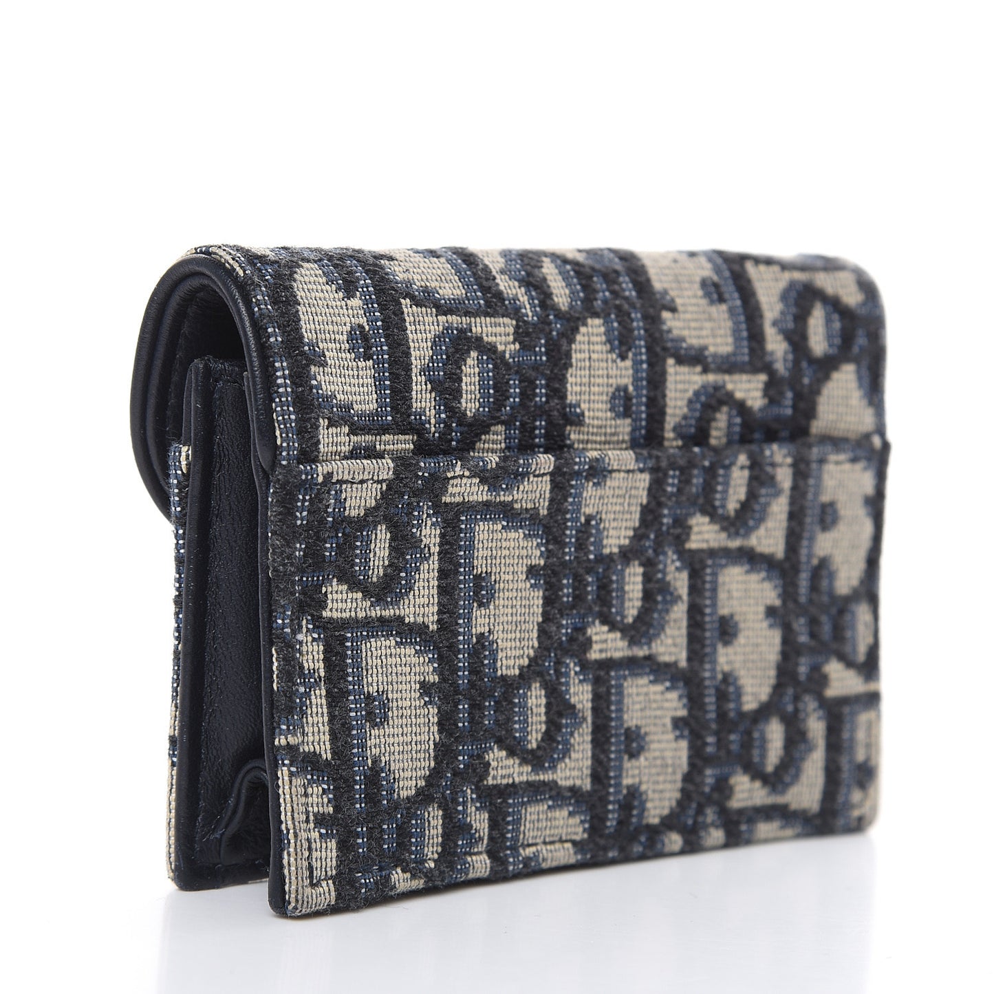 Oblique Saddle Card Holder Blue