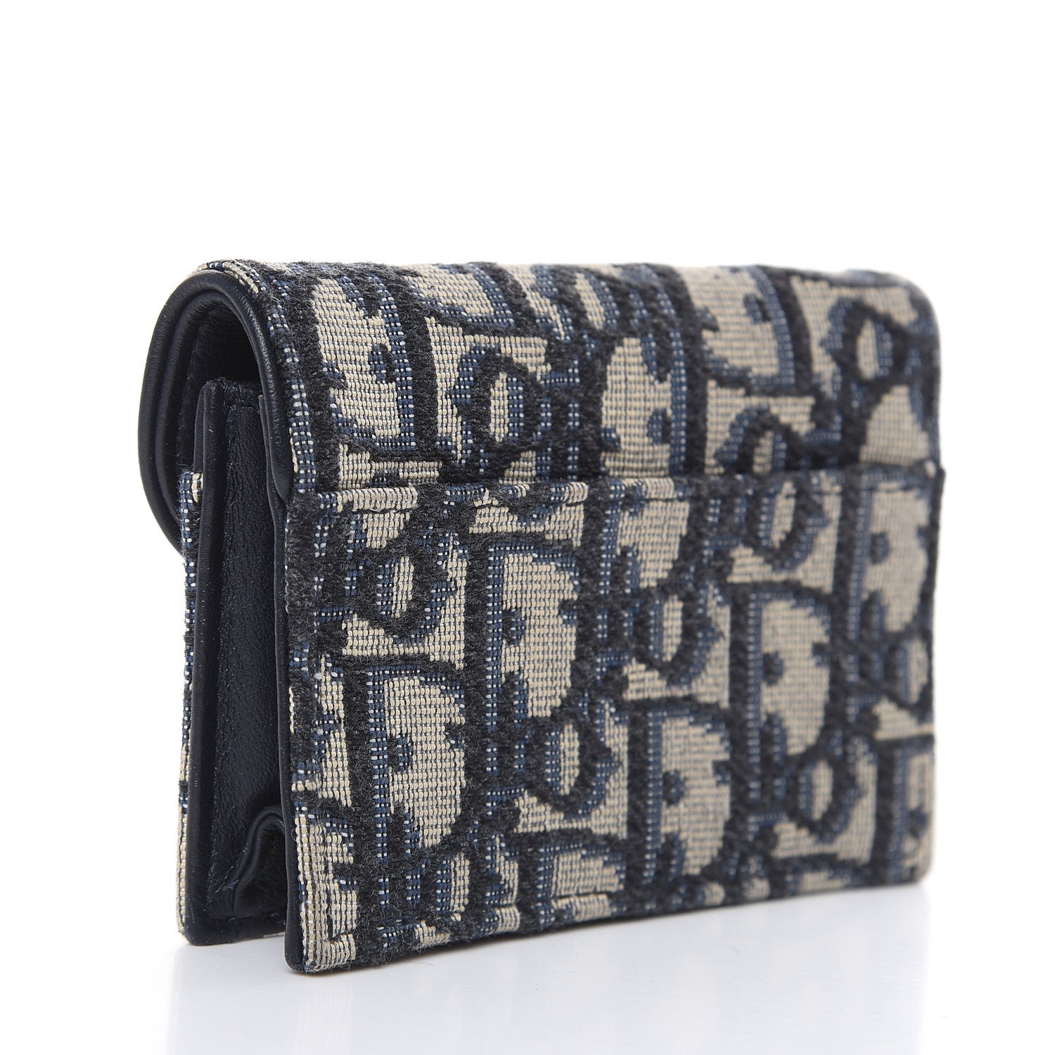 Christian Dior Oblique Saddle Card Holder Blue 3 of 7