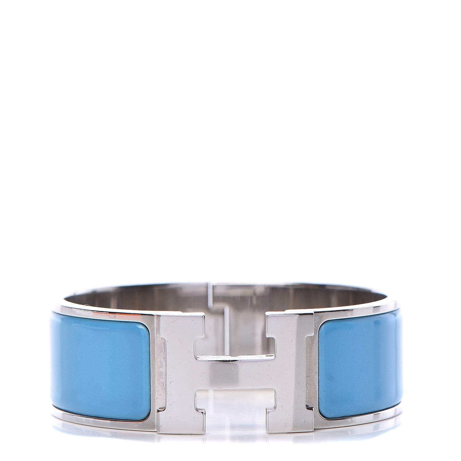 Hermes Enamel Wide Clic Clac H Bracelet PM Bleu Azure 1 of 6