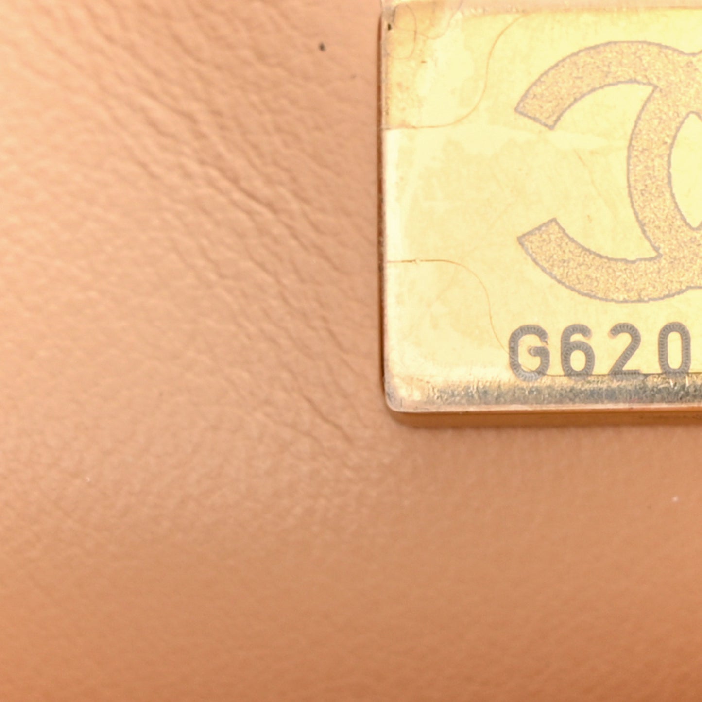 Lambskin Quilted Mini Rectangular Pearl Crush Flap Beige