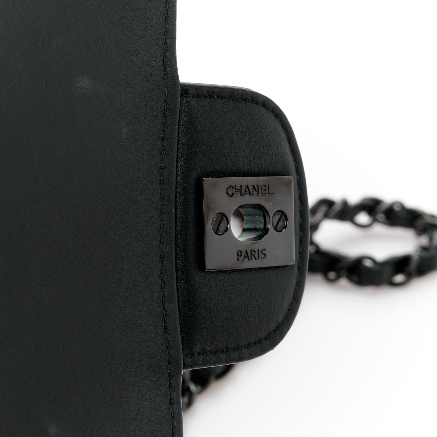 Chanel Patent Calfskin Quilted Mini Square Flap So Black 6 of 11