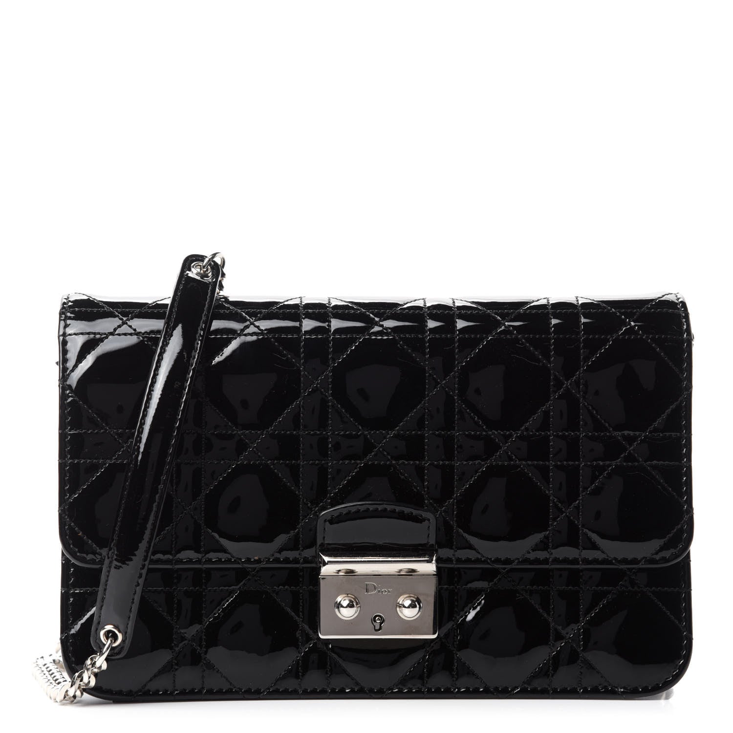 Christian Dior Patent Cannage Miss Dior Promenade Pouch Black 1 of 9