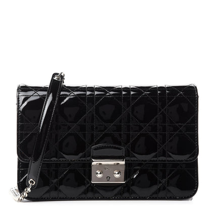 Christian Dior Patent Cannage Miss Dior Promenade Pouch Black 1 of 9