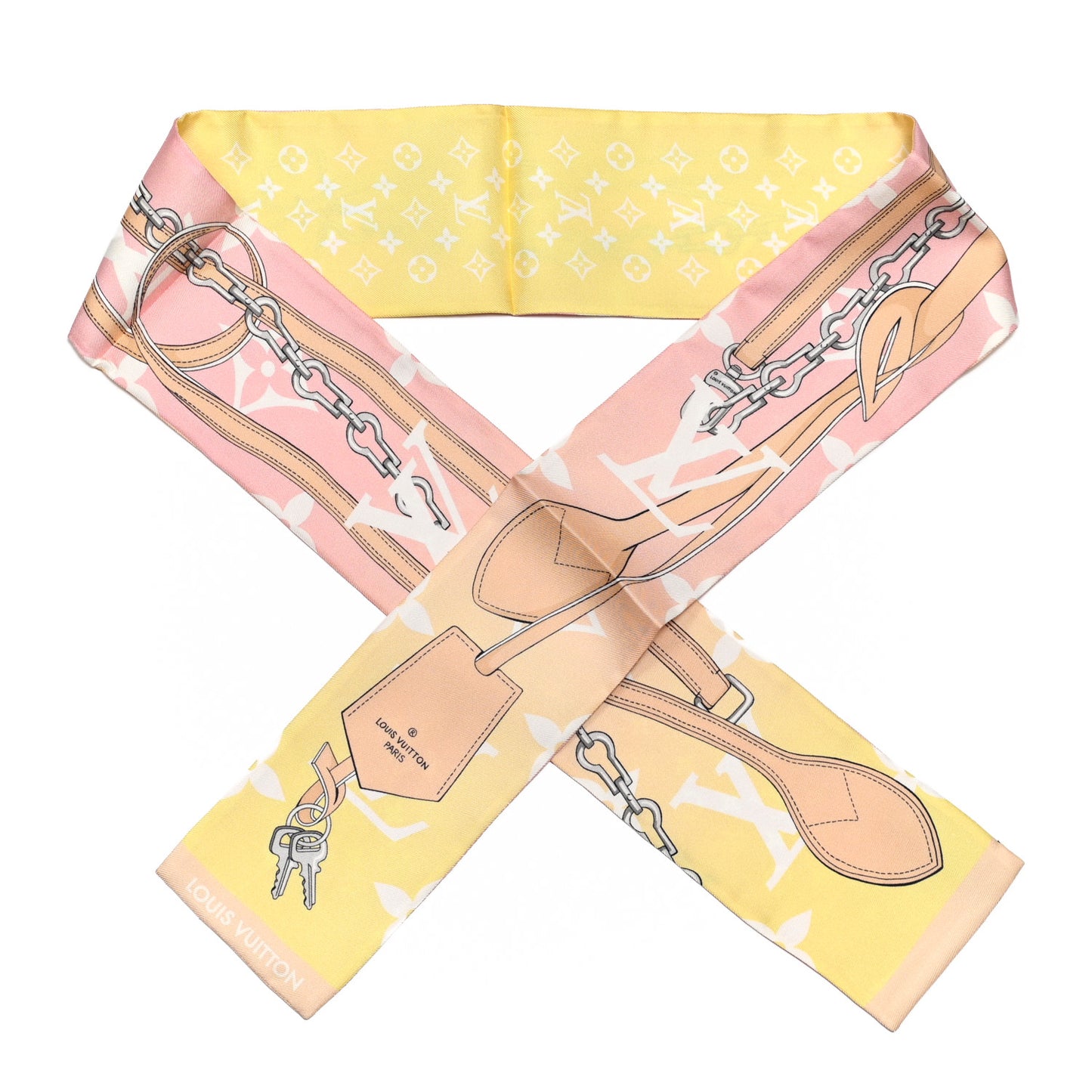 Silk Monogram Gradient By The Pool Bandeau Pink