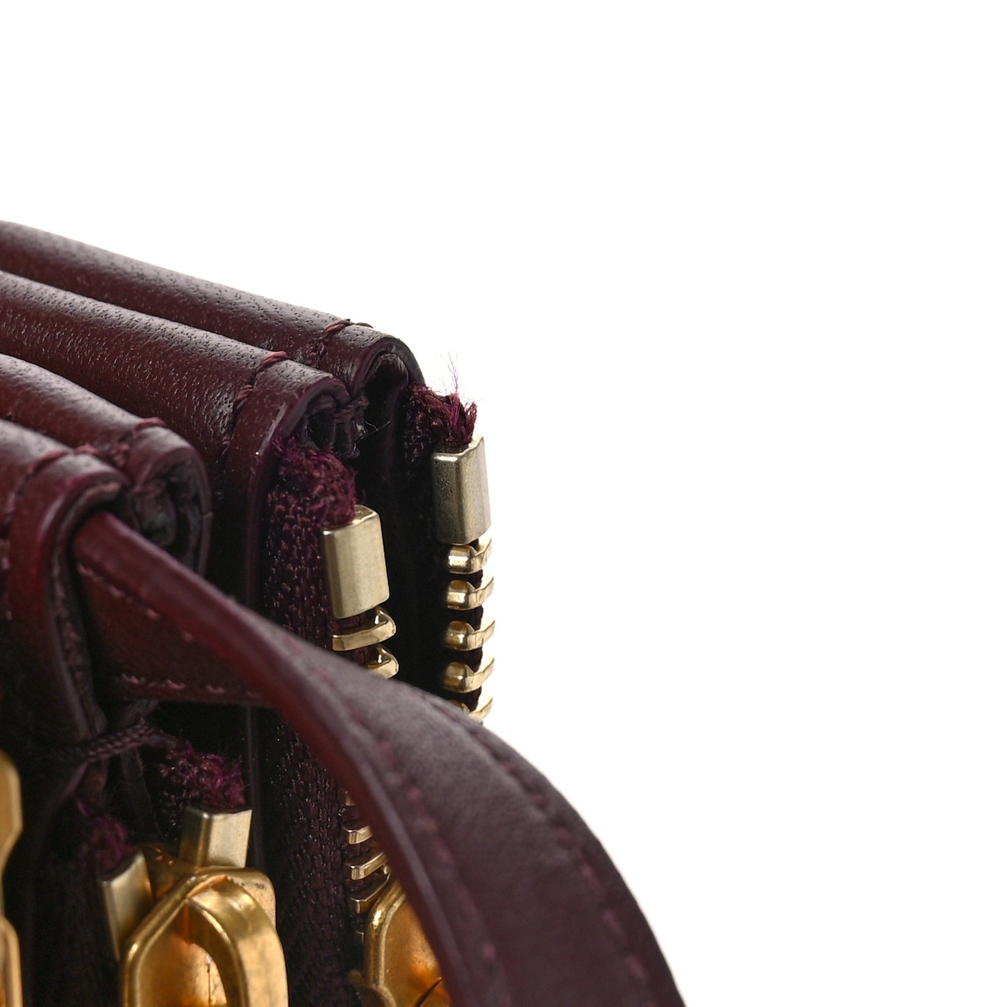 Smooth Lambskin Small Trio Crossbody Bag Burgundy