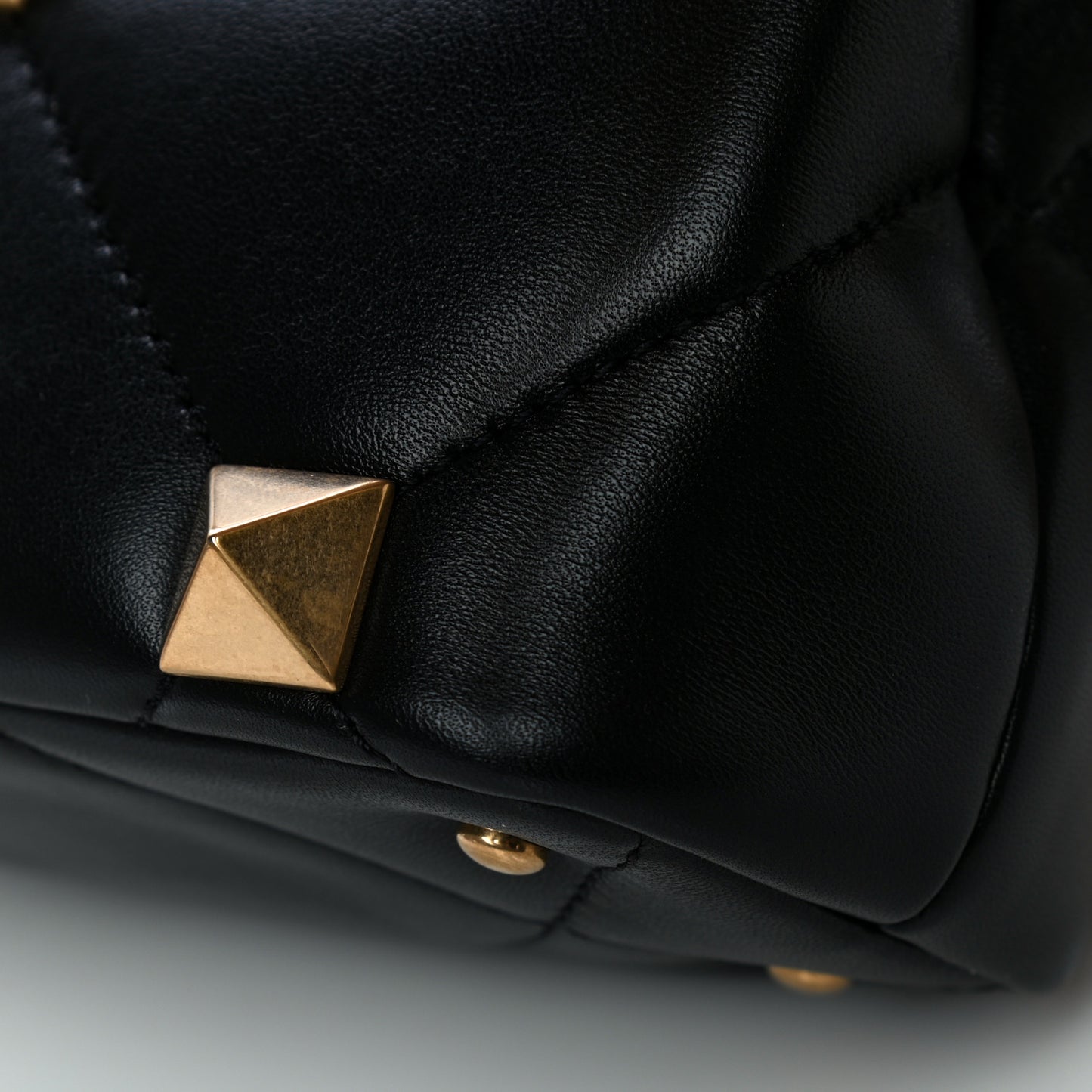 Nappa Mini Roman Stud The Handle Bag Black