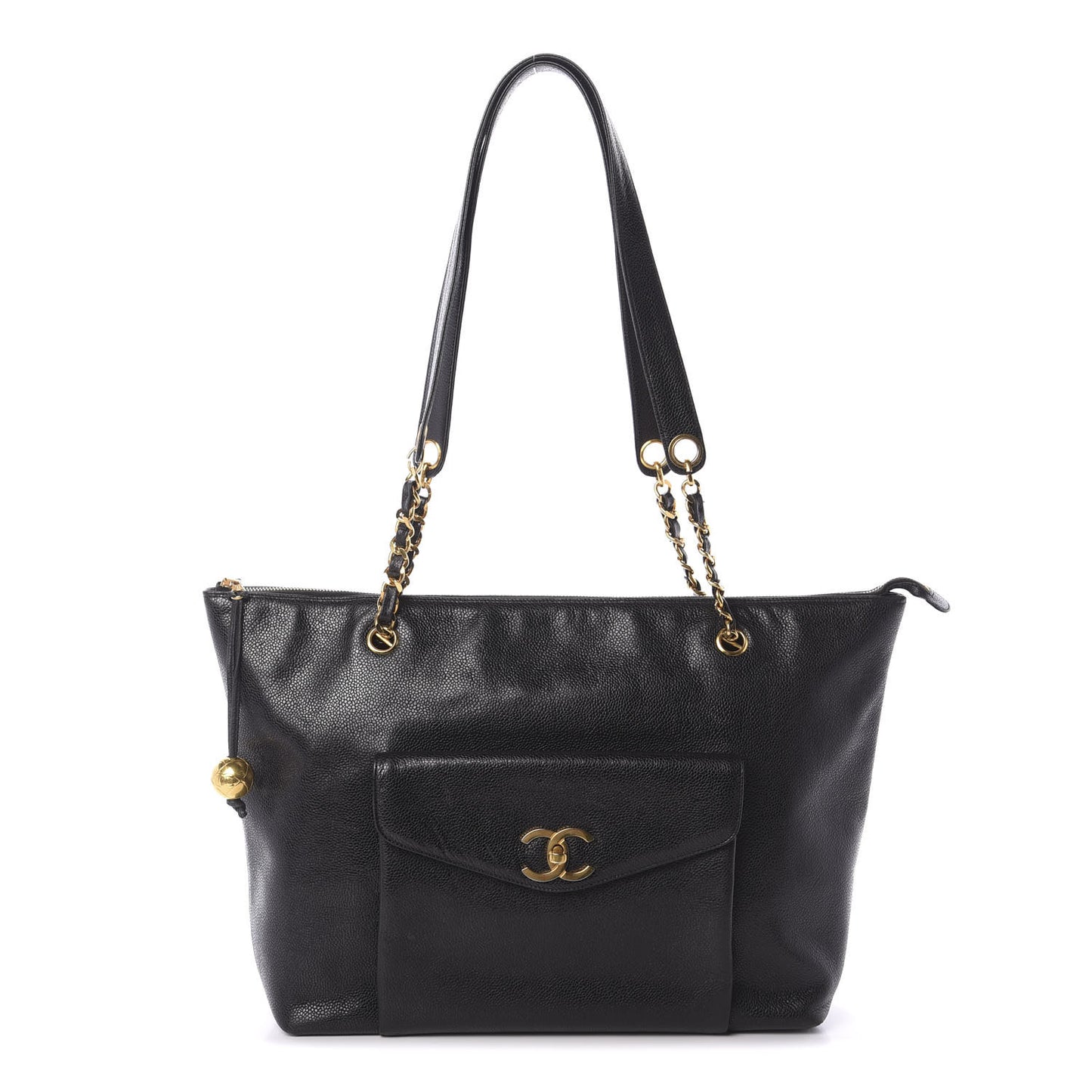 Caviar CC Shoulder Bag Black