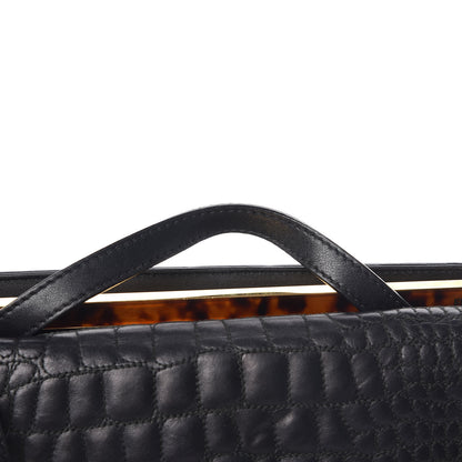 Fendi Nappa Calfskin Crocodile Trapuntata Demi Jour Shoulder Bag Black 19 of 19