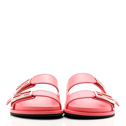 Fendi Vitello Fendi Feel Buckled Slide Sandals 38 Pink Dalia 2 of 9