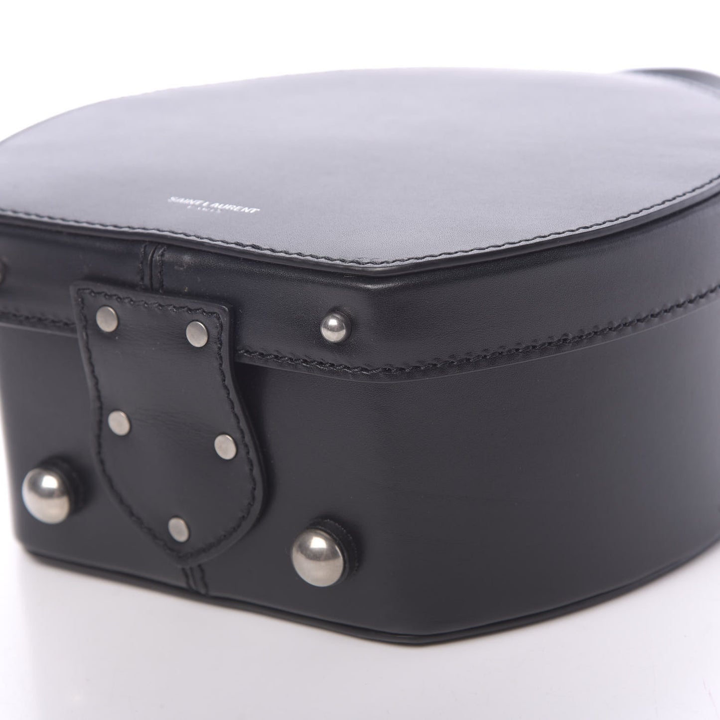 Calfskin Small Mica Hat Box Black
