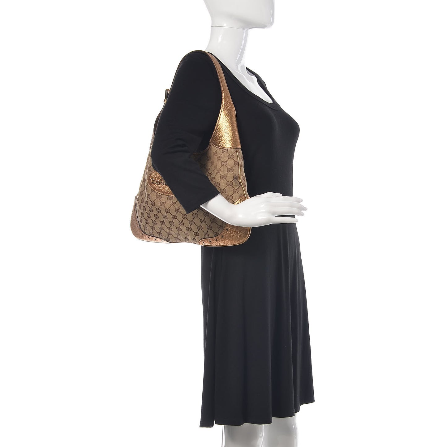 Monogram Punch Hobo Gold