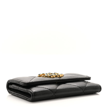 Chanel Lambskin Quilted Chanel 19 Flap Card Holder Black 4 of 10