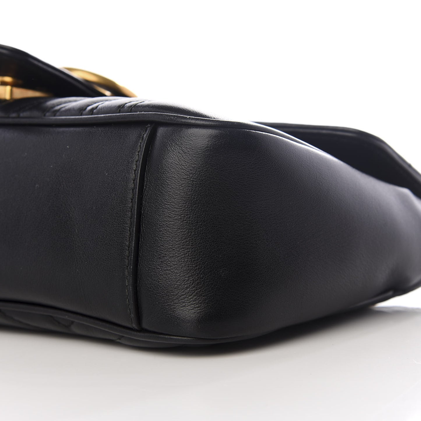 Calfskin Matelasse Small GG Marmont Shoulder Bag Black