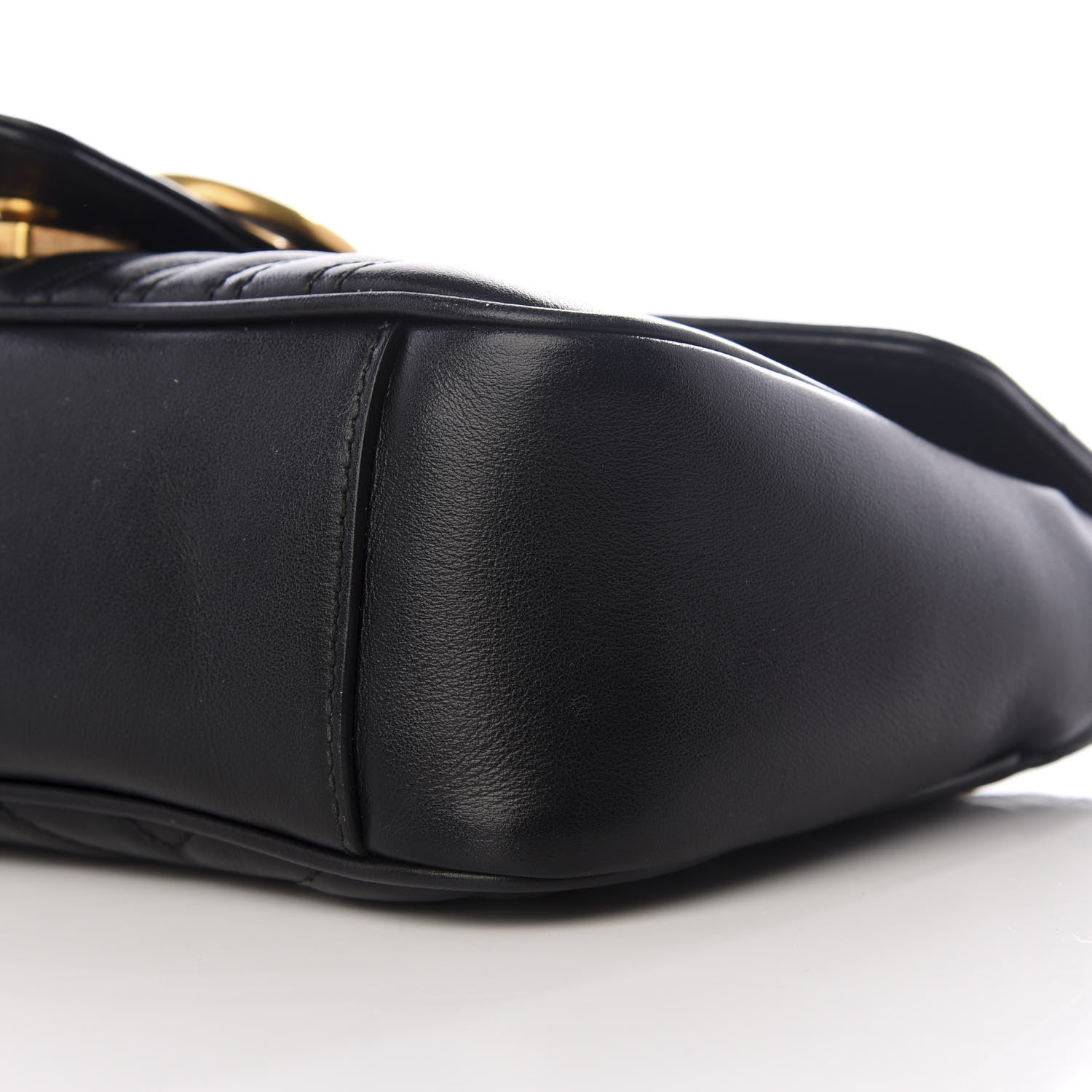 Gucci Calfskin Matelasse Small GG Marmont Shoulder Bag Black 6 of 8