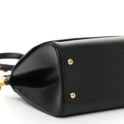 Dolce & Gabbana Dauphine Studded Medium DG Family Patch Miss Sicily Satchel Black 8 of 10