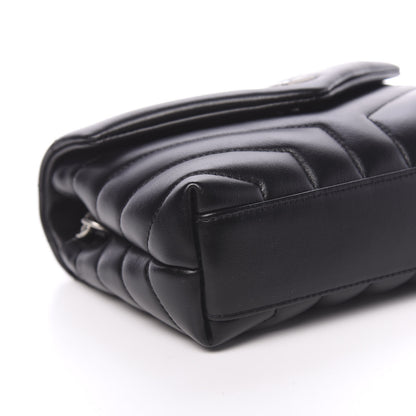 Saint Laurent Calfskin Y Quilted Monogram Toy Loulou Crossbody Bag Black 7 of 10