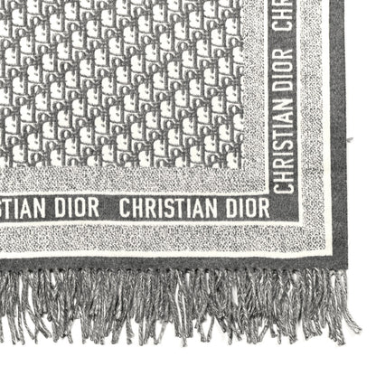Christian Dior Wool Angora Oblique Throw Blanket Grey 3 of 4