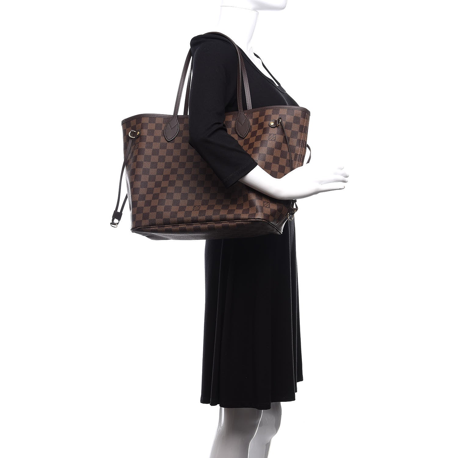 Louis Vuitton Damier Ebene Neo Neverfull MM Rose Ballerine 2 of 9