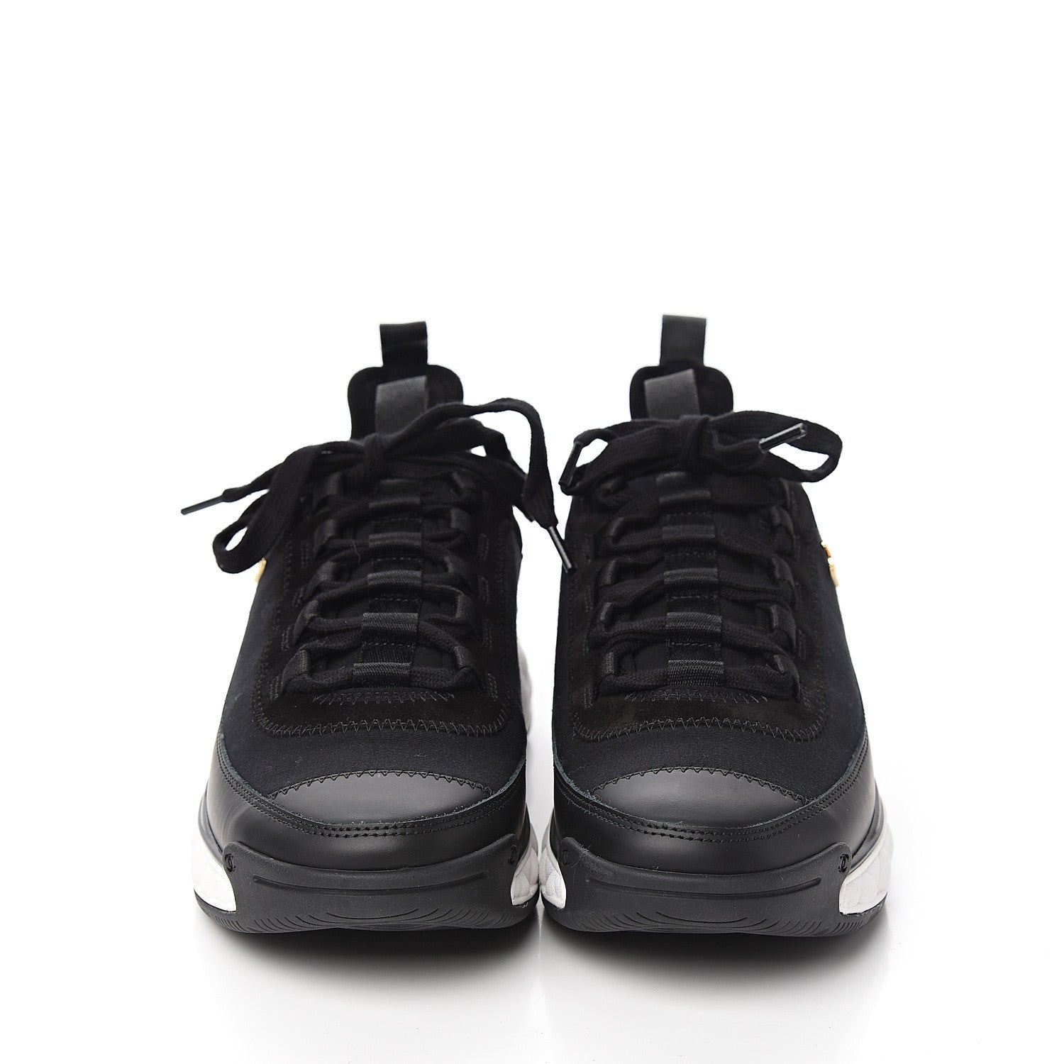 Chanel Velvet Calfskin Mixed Fibers CC Sneakers 39 Black 2 of 9