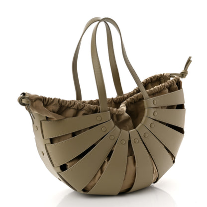 Bottega Veneta French Calfskin Shell Bag Taupe 3 of 9