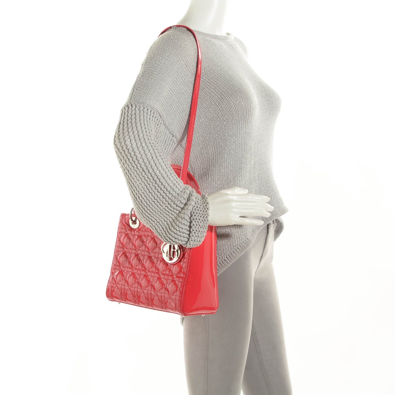 Christian Dior Patent Cannage Medium Lady Dior Light Coral 2 of 9