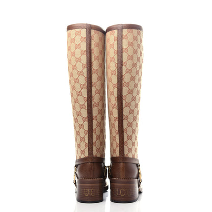 Gucci GG Monogram Calfskin Lola Tall Boots 35.5 Beige Ruggine 7 of 10