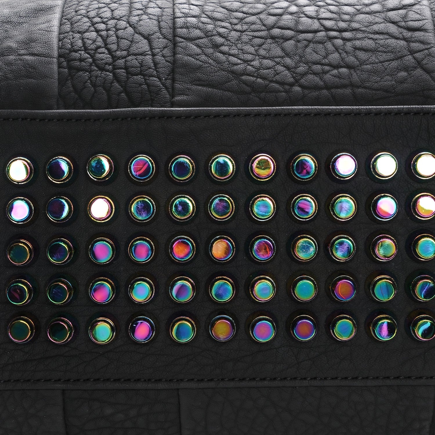 Alexander Wang Pebbled Lambskin Rocco Matte Black Iridescent Hardware 12 of 12