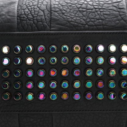Alexander Wang Pebbled Lambskin Rocco Matte Black Iridescent Hardware 12 of 12