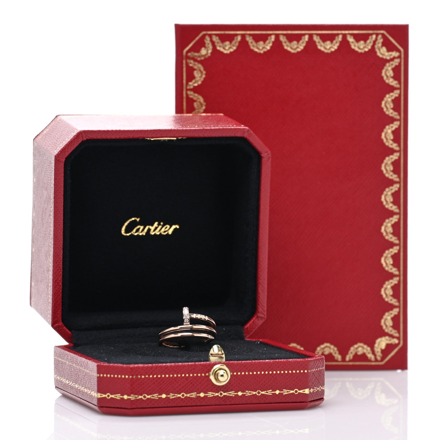 Cartier 18K Pink Gold Diamond Double Juste Un Clou Ring 48 4.5 3 of 5