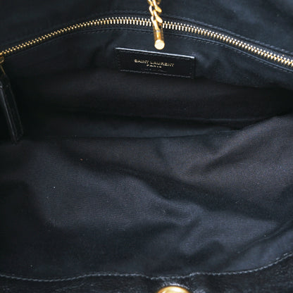 Saint Laurent Raffia Calfskin Medium Nolita Shoulder Bag Natural Black 9 of 11