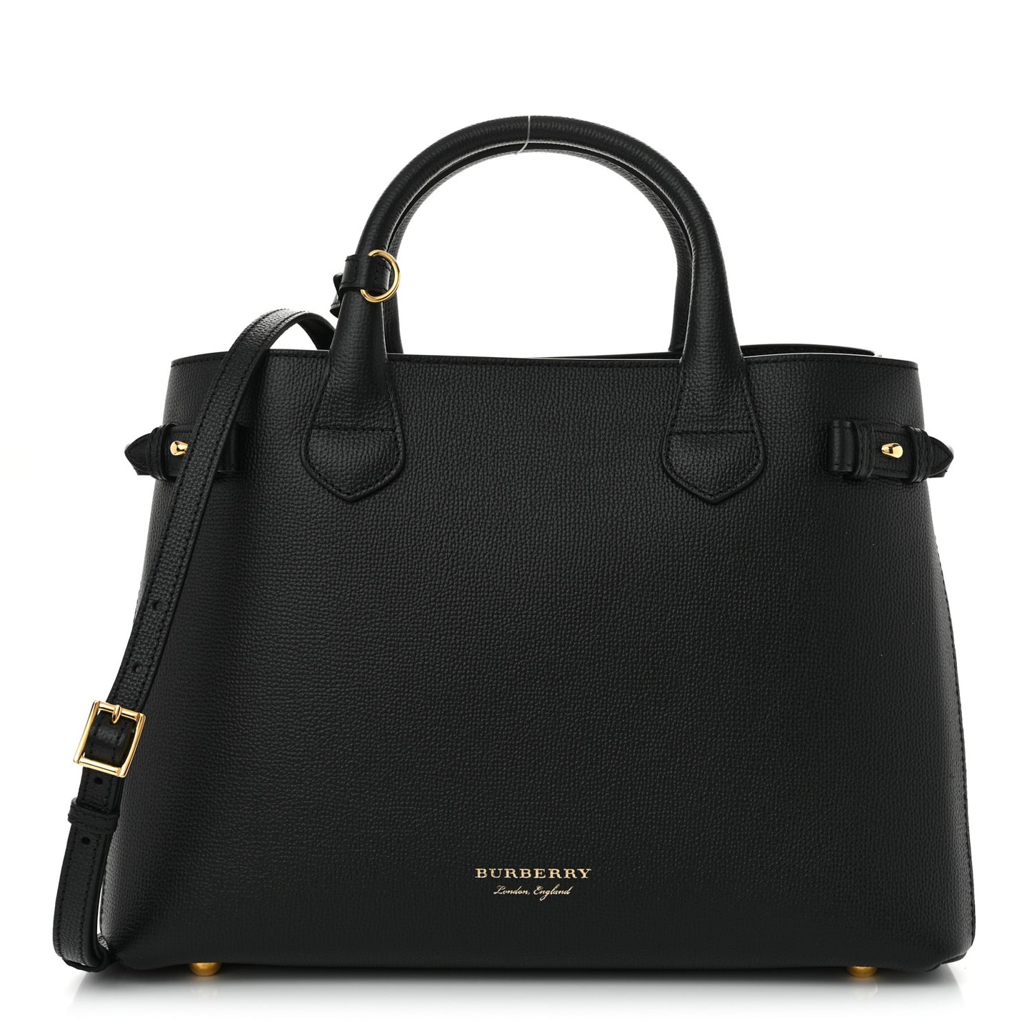 Derby Calfskin House Check Medium Banner Tote Black
