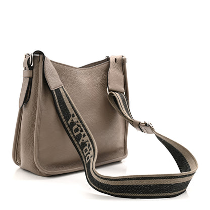 Prada Vitello Daino Soft Hobo Messenger Bag Argilla 3 of 12
