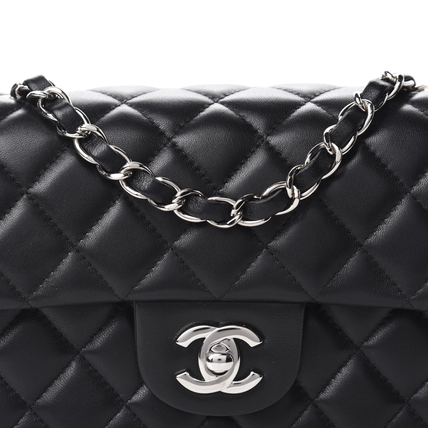 Chanel Lambskin Quilted Mini Rectangular Flap Black 10 of 11